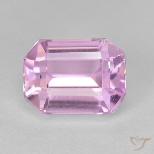 Kunzite rose naturelle taille émeraude, 4,42 ct, VS