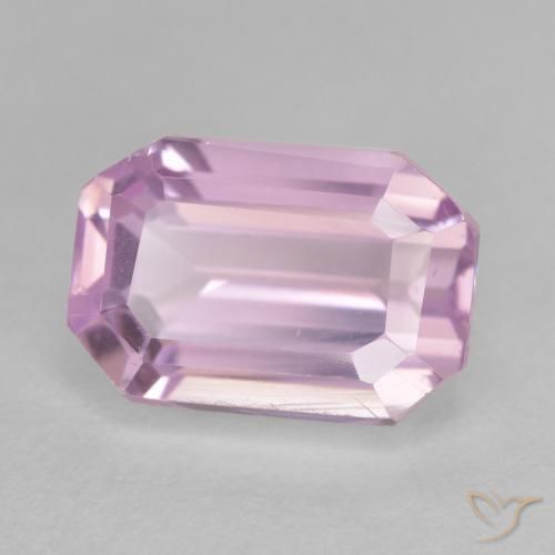 Kunzite Rose moyen naturelle Octogone / coupe Émeraude, 5.25 ct, VVS-VS