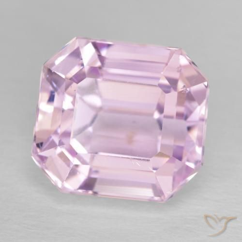 Kunzite Rose clair naturelle Octogone / coupe Émeraude, 6.71 ct, VVS