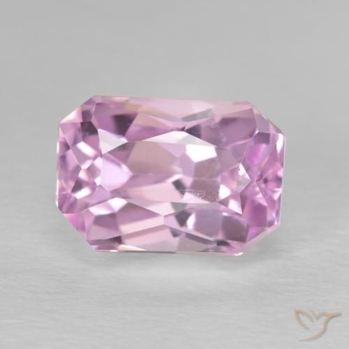 5.46ct Naturel Rose pourpre royal très clair Kunzite, Taille émeraude, VVS-VS