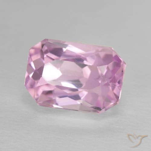 Kunzite Rose pourpre royal très clair naturelle Octogone / coupe Émeraude, 5.46 ct, VVS-VS