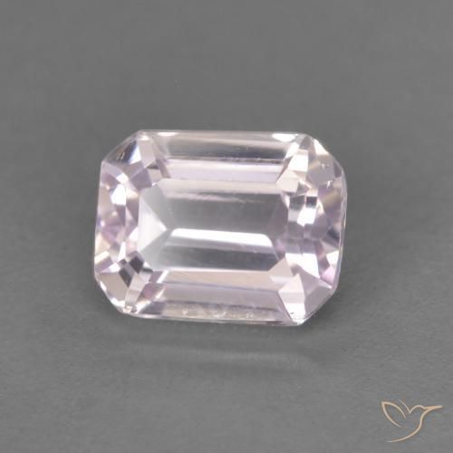 Kunzite Pourpre rosâtre très clair naturelle Octogone / coupe Émeraude, 1.06 ct, VS