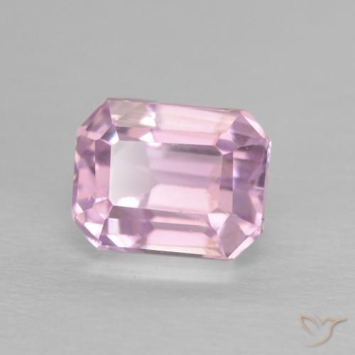 Kunzite Pourpre violet rosâtre naturelle Octogone / coupe Émeraude, 1.63 ct, VS