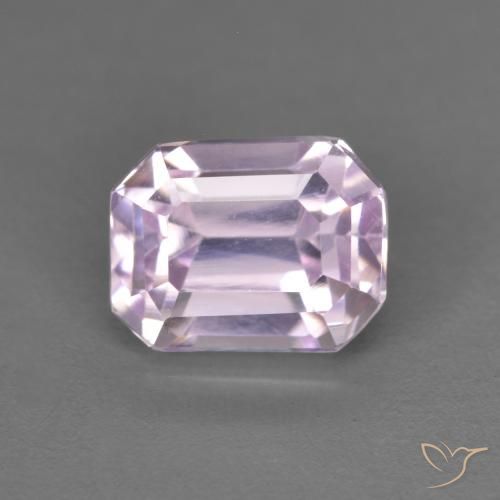 2.19ct Naturel Rose pourpre léger Kunzite, Taille émeraude, VS