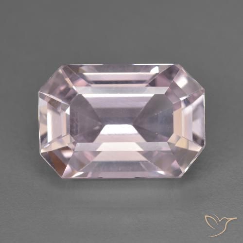 7.90ct Naturel Pourpre rosâtre très clair Kunzite, Taille émeraude, VVS