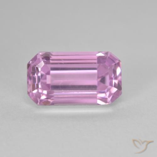 5.87ct Naturel Rose pourpre royal très clair Kunzite, Taille émeraude, VVS