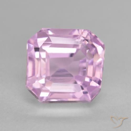 4.11ct Naturel Rose moyen Kunzite, Taille émeraude, VVS