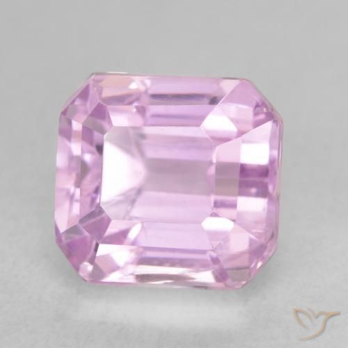 Kunzite Pourpre violet rosâtre léger naturelle Octogone / coupe Émeraude, 3.26 ct, VVS-VS