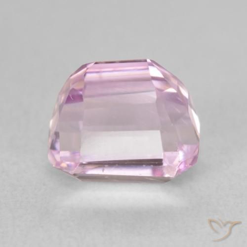 Kunzite Pourpre violet rosâtre naturelle Octogone / coupe Émeraude, 2.20 ct, VVS-VS