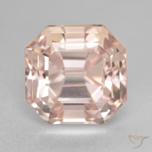 10.83ct Naturel Pêche Orange Kunzite, Taille émeraude, VVS-VS