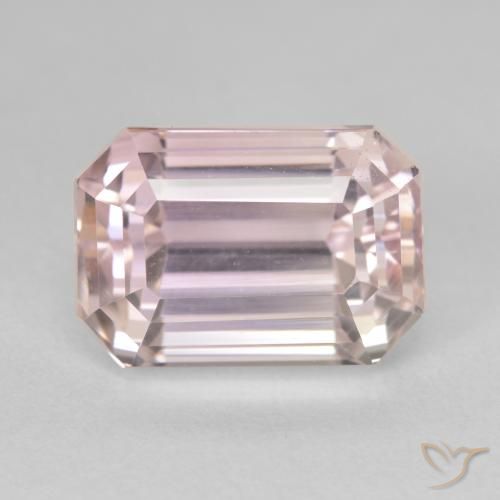 9.22ct Naturel Medium Light-Pink Kunzite, Taille émeraude, VVS-VS