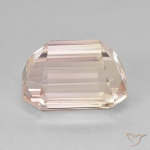Kunzite Medium Light-Pink naturelle Octogone / coupe Émeraude, 9.22 ct, VVS-VS