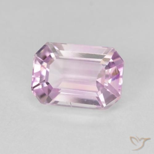 Kunzite Rose moyen naturelle Octogone / coupe Émeraude, 3.88 ct, VVS-VS
