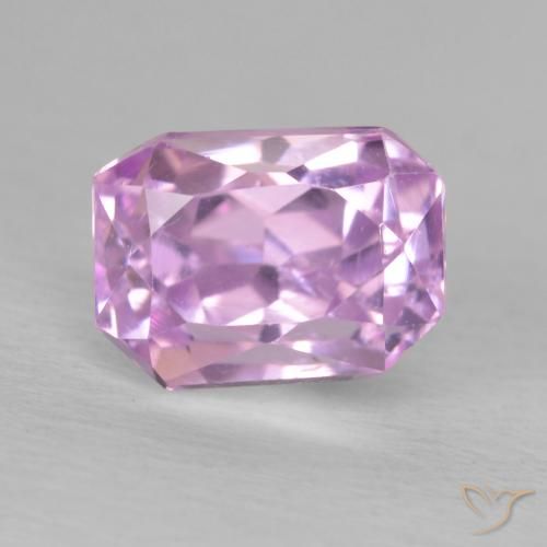 2.12ct Naturel Rose pourpre royal Kunzite, Taille émeraude, VS