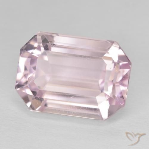 Kunzite Rose léger naturelle Octogone / coupe Émeraude, 15.55 ct, VS