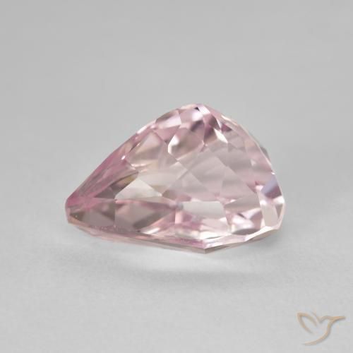Kunzite Rose clair naturelle En forme de poire, 8.63 ct, VVS