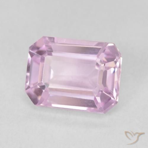Kunzite Pourpre violet rosâtre naturelle Octogone / coupe Émeraude, 2.98 ct, VVS-VS