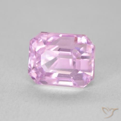 Kunzite Pourpre moyen naturelle Octogone / coupe Émeraude, 3.29 ct, VVS-VS