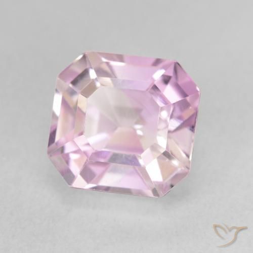 Kunzite Violet clair naturelle Octogone / coupe Émeraude, 3.77 ct, VVS-VS