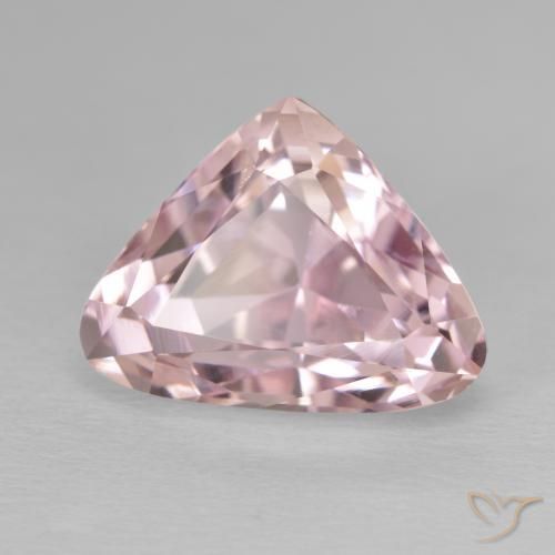 Kunzite Rose léger naturelle Trillion, 14.35 ct, VVS-VS