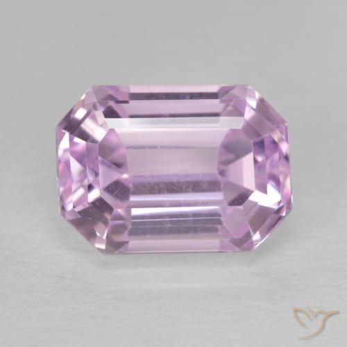 6.77ct Naturel Rose pourpre royal léger Kunzite, Taille émeraude, VVS-VS