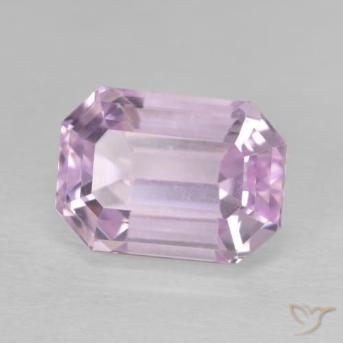 Kunzite Rose pourpre royal léger naturelle Octogone / coupe Émeraude, 6.77 ct, VVS-VS
