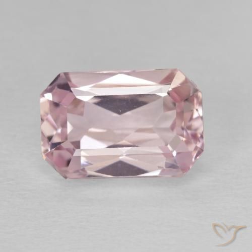 5.15ct Naturel Medium Light-Pink Kunzite, Taille émeraude, VVS-VS