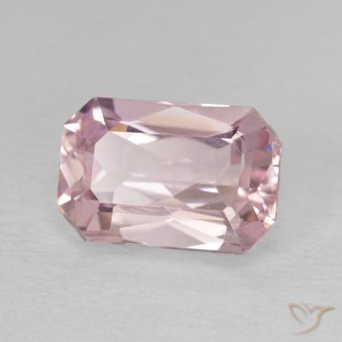 Kunzite Medium Light-Pink naturelle Octogone / coupe Émeraude, 5.15 ct, VVS-VS