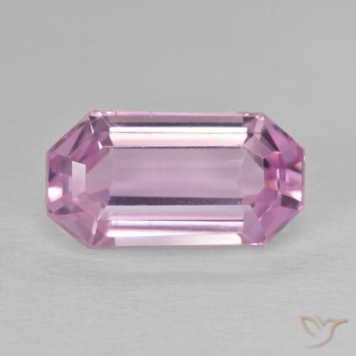 6.47ct Naturel Rose pourpre royal très clair Kunzite, Taille émeraude, VVS-VS