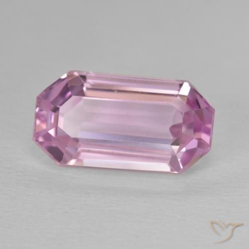Kunzite Rose pourpre royal très clair naturelle Octogone / coupe Émeraude, 6.47 ct, VVS-VS