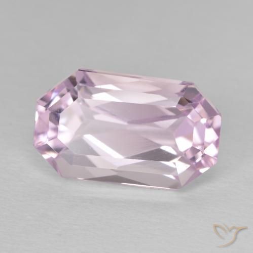 Kunzite Medium Light-Pink naturelle Octogone / coupe Émeraude, 8.81 ct, VVS-VS