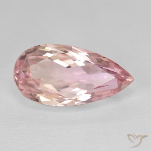 Kunzite Orange rose naturelle En forme de poire, 11.50 ct, VVS-VS