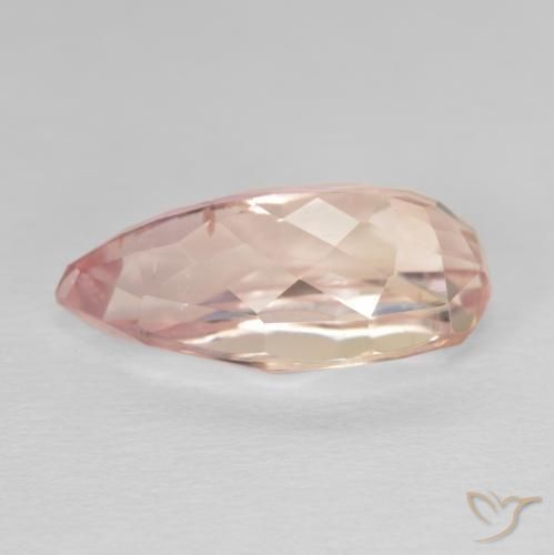 Kunzite Orange rose naturelle En forme de poire, 11.50 ct, VVS-VS