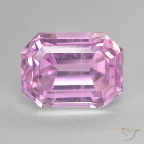17.67ct Naturel Rose pourpre royal léger Kunzite, Taille émeraude, VS