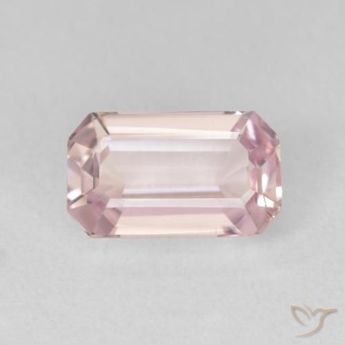 2.53ct Naturel Rose léger Kunzite, Taille émeraude, VS