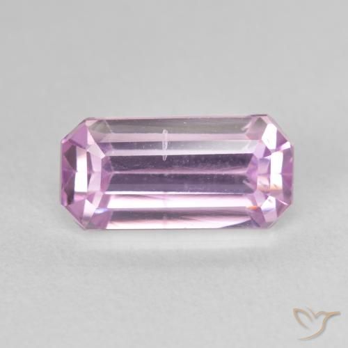 3.79ct Naturel Rose bubblegum Kunzite, Taille émeraude, VS