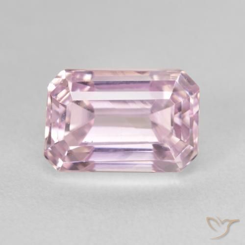 6.66ct Naturel Rose clair Kunzite, Taille émeraude, VS