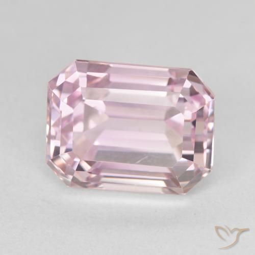 Kunzite Rose léger naturelle Octogone / coupe Émeraude, 10.00 ct, VVS