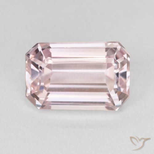 5.94ct Naturel Rose clair Kunzite, Taille émeraude, VVS