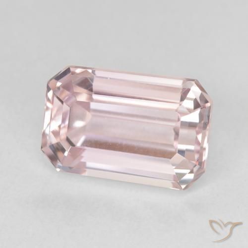 Kunzite Rose clair naturelle Octogone / coupe Émeraude, 5.94 ct, VVS
