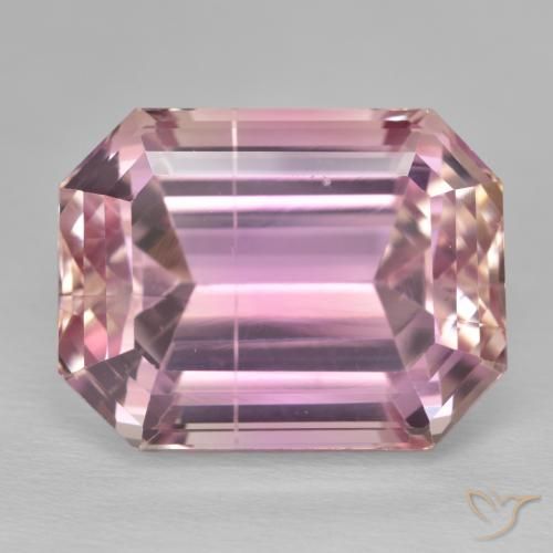 29.93ct Naturel Rose vif Kunzite, Taille émeraude, VS