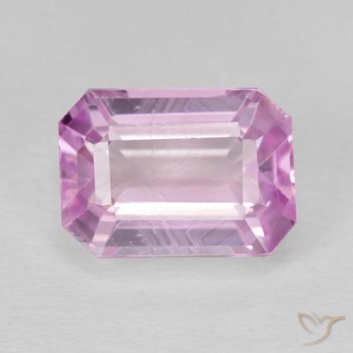 7.13ct Naturel Rose moyen Kunzite, Taille émeraude, VS
