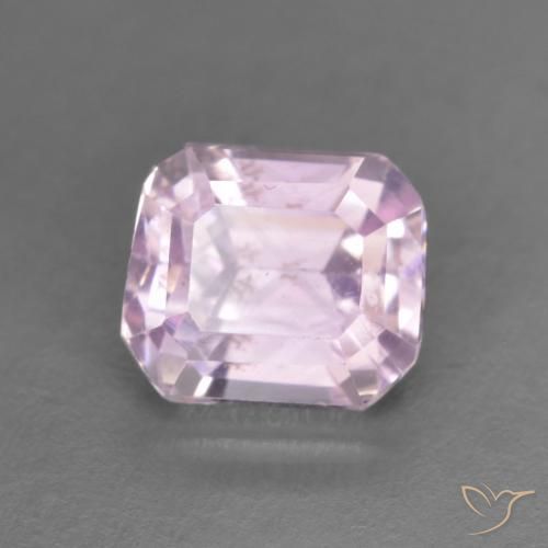 Kunzite Medium Light-Pink naturelle Octogone / coupe Émeraude, 1.63 ct, VVS-VS
