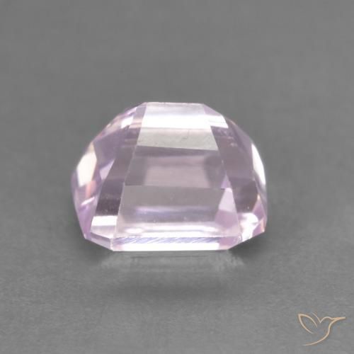 Kunzite Medium Light-Pink naturelle Octogone / coupe Émeraude, 1.63 ct, VVS-VS