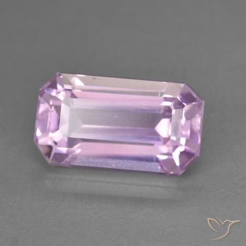 Kunzite Rose moyen naturelle Octogone / coupe Émeraude, 6.06 ct, VVS-VS