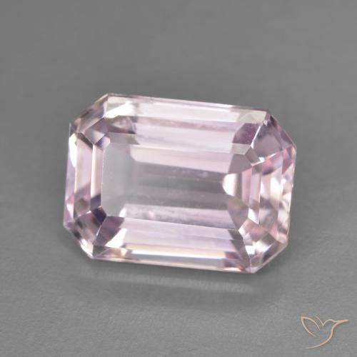 Kunzite Ton rose très clair naturelle Octogone / coupe Émeraude, 5.78 ct, VVS-VS