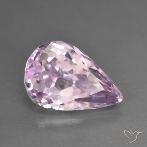 Kunzite Rose Pourpre naturelle En forme de poire, 6.17 ct, VVS-VS