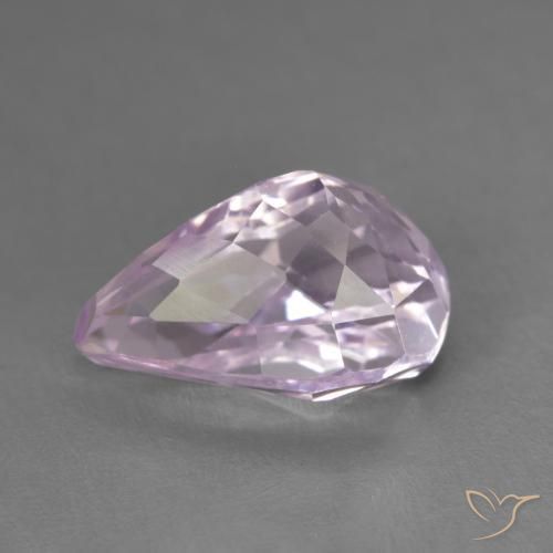 Kunzite Rose Pourpre naturelle En forme de poire, 6.17 ct, VVS-VS