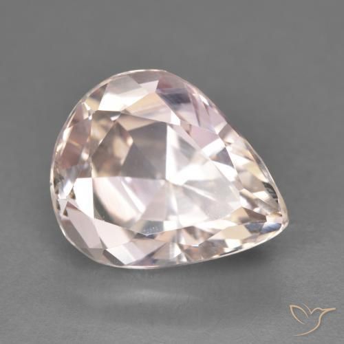Kunzite Flamant rose naturelle En forme de poire, 8.23 ct, VVS-VS