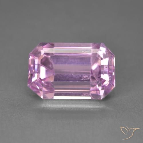 6.48ct Naturel Rose pourpre royal très clair Kunzite, Taille émeraude, VS